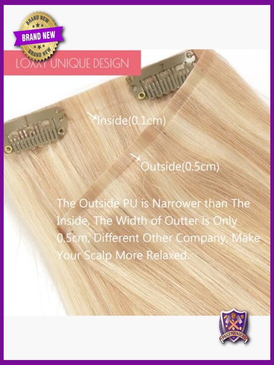 Seamless PU Weft Clip In Hair Extensions 14\